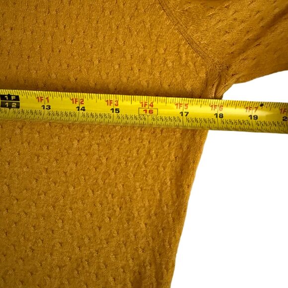 H&M Mustard 3/4 Sleeve Crew Neck Sweater Size M - Picture 8 of 10